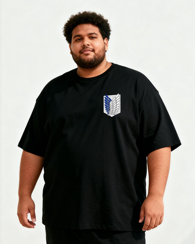 Attack on Titan Survey Corps Insignia Men's Big & Tall Cotton T-shirt