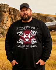 BIOHAZARD Men's Big & Tall Long Sleeve Cotton T-Shirt