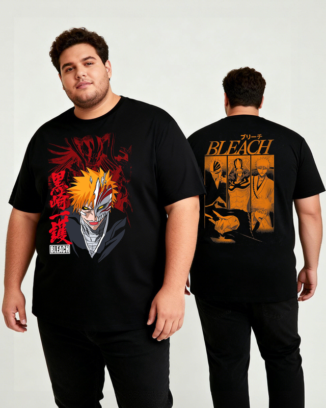 BLEACH Hollow Ichigo Jumbo Collage Mineral Wash Men's Big & Tall Cotton T-shirt