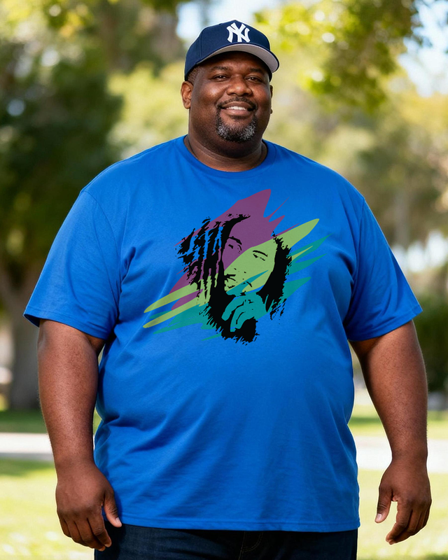 BOB MARLEY Men's Cotton Big & Tall T-shirt