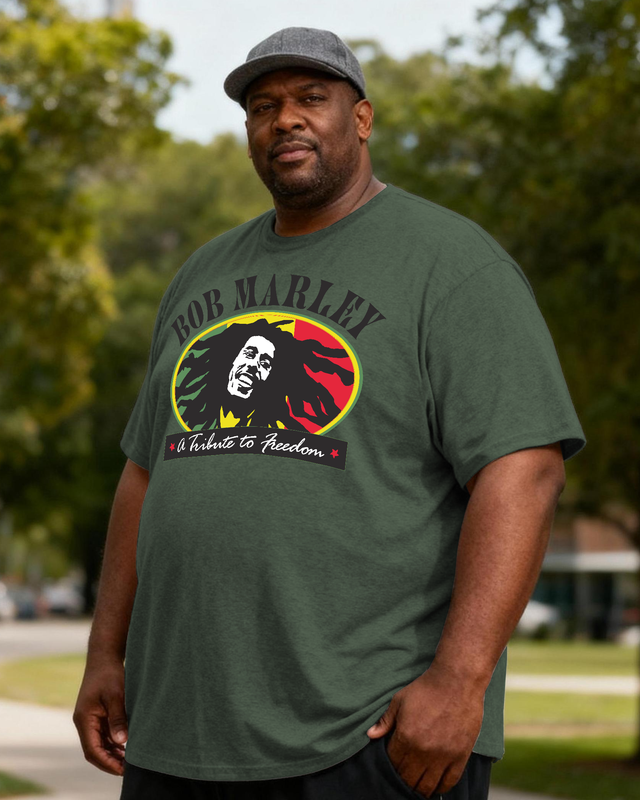 BOB MARLEY Men's Cotton Big & Tall T-shirt