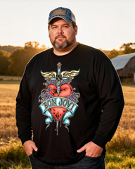 BON JOVI Men's Big & Tall Long Sleeve Cotton T-Shirt