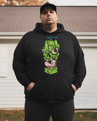 Men's Ripped Zombie Skull Face Cotton Big & Tall Hoodie