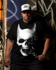 Men's Bat Skull Plus Size Short Sleeve T-Shirt