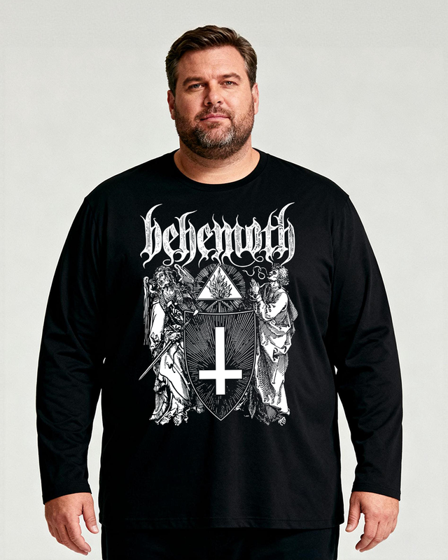 Behemoth Men's Big & Tall Long Sleeve Cotton T-Shirt