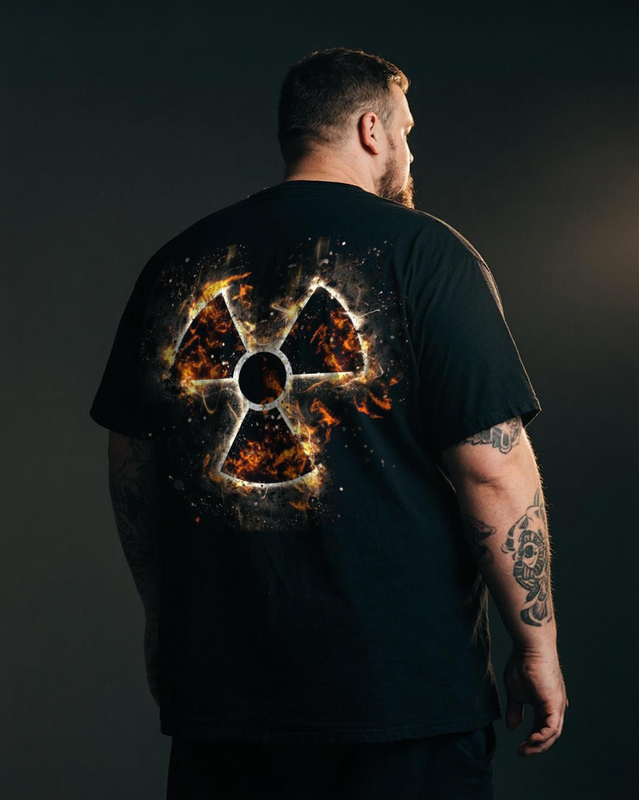 Men's Burning Radiation Hazard Big & Tall 100% Cotton T-Shirt