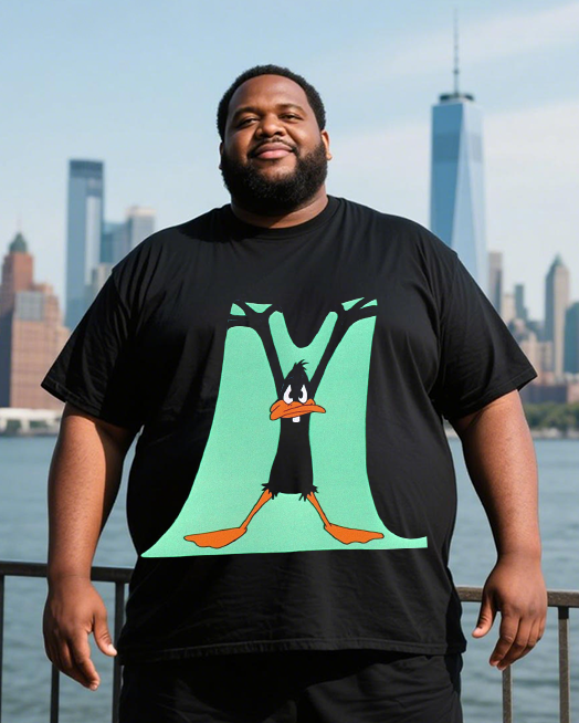 Daffy Duck Men's Plus Size T-Shirt & Shorts Suit