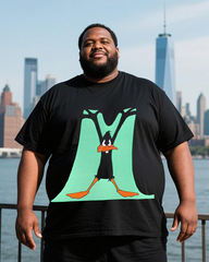 Daffy Duck Men's Plus Size T-Shirt & Shorts Suit