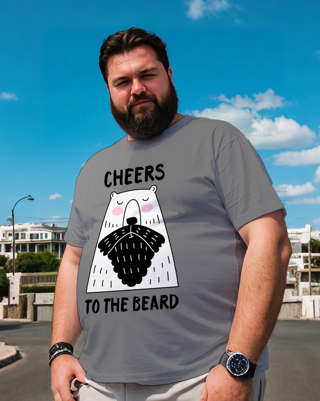 Cheers to the Beard Men's Plus Size Short Sleeve T-Shirt