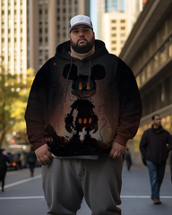 Gruselige Mickey Mouse Kapuzenpullover für Herren in Übergröße
