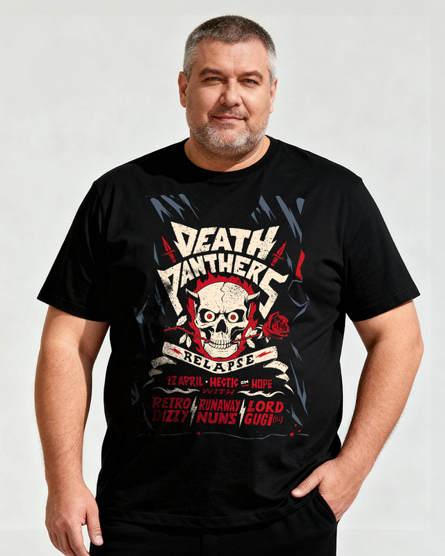 DEATH PANTHERS Men's Cotton Big & Tall T-shirt