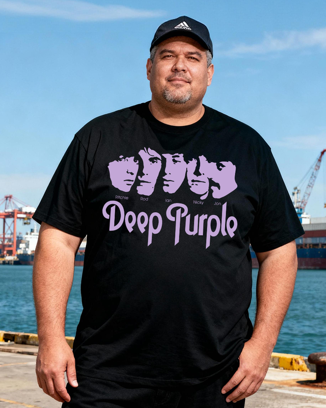 DEEP PURPLE Men's Cotton Big & Tall T-shirt