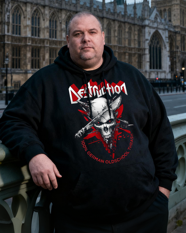 DESTRUCTION Men's Cotton Big & Tall Hoodie