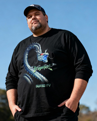 DRAGONFORCE Men's Big & Tall Long Sleeve Cotton T-Shirt