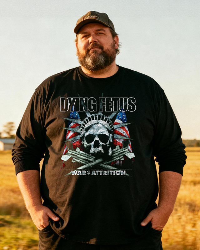 DYING FETUS Men's Big & Tall Long Sleeve Cotton T-Shirt