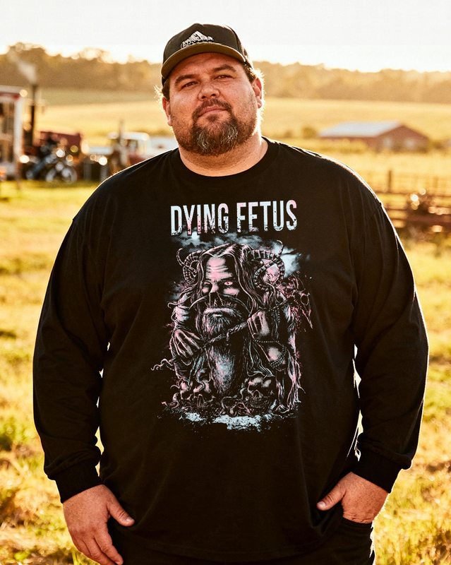 DYING FETUS Men's Big & Tall Long Sleeve Cotton T-Shirt