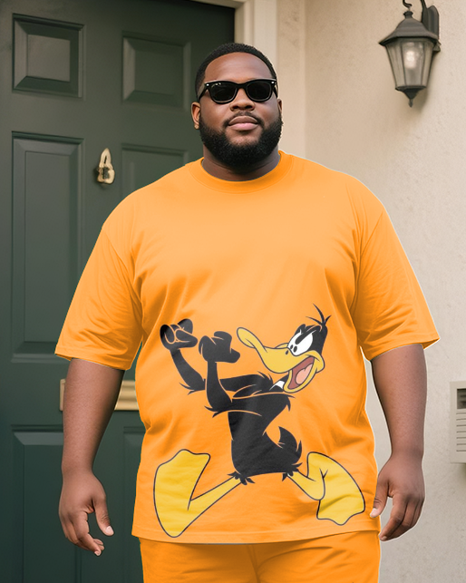 Daffy Duck Men's Plus Size T-Shirt & Shorts Suit