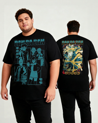 DanDaDan Character Jumbo Print Mineral Wash Men's Big & Tall Cotton T-shirt
