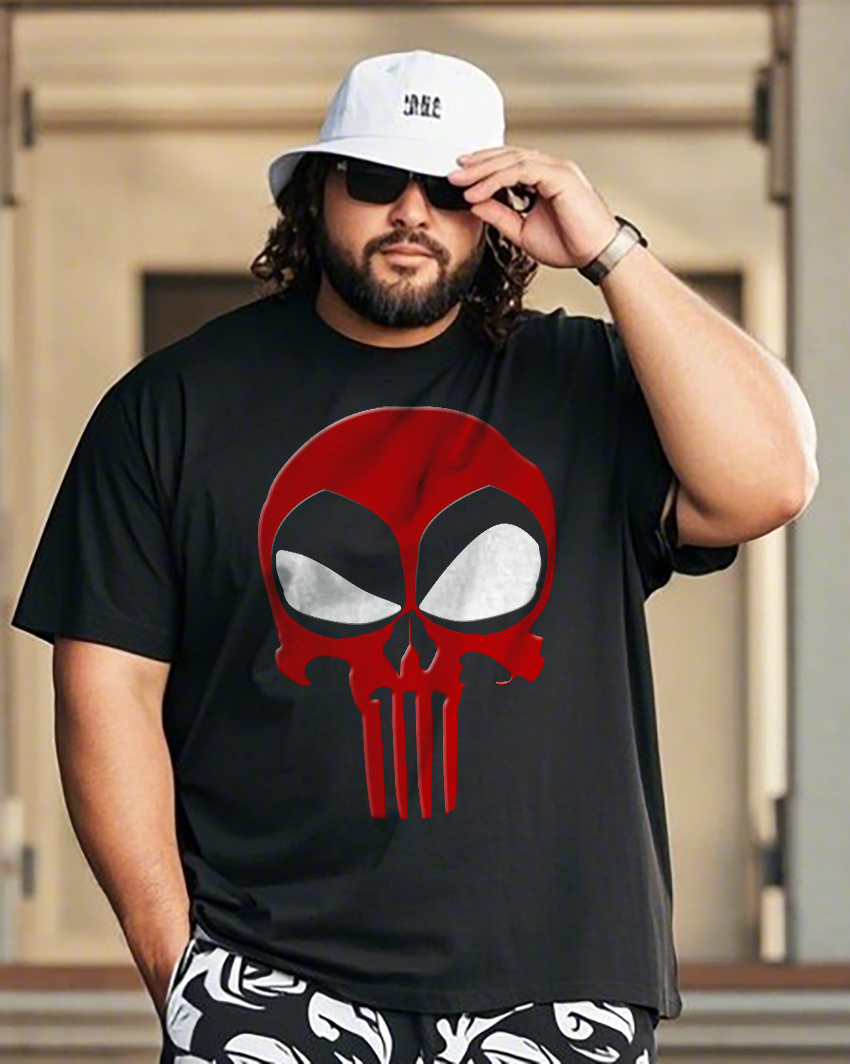 Deadpool Punisher Men's Plus Size Short Sleeve T-Shirt
