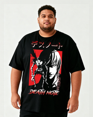 Death Note Light & Ryuk Contrast Men's Big & Tall Cotton T-shirt