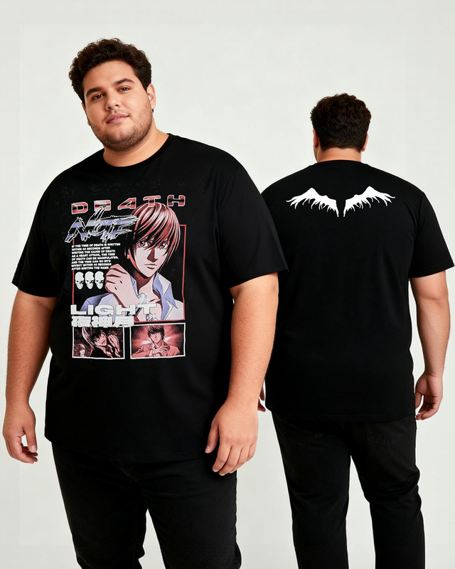 Death Note Light Yagami Magazine Cover Mineral Men's Big & Tall Cotton T-shirt