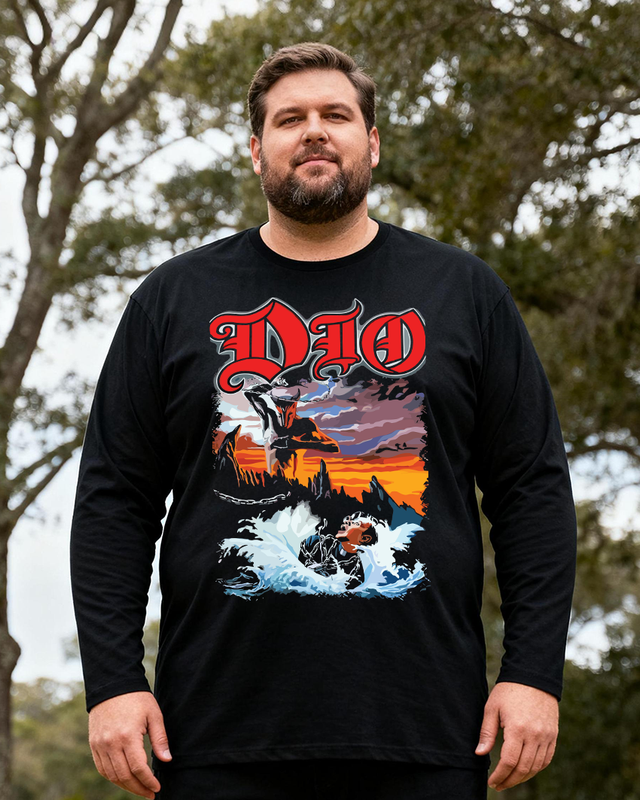 Dio Men's Big & Tall Long Sleeve Cotton T-Shirt