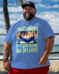 Do Nothing All Day Men's Plus Size Printed Short Sleeve T-Shirt
