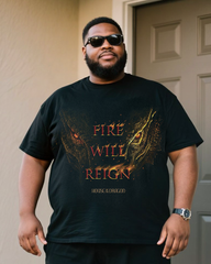 FIRE WILL REIGN Men's Plus Size T-Shirt & Shorts Sets