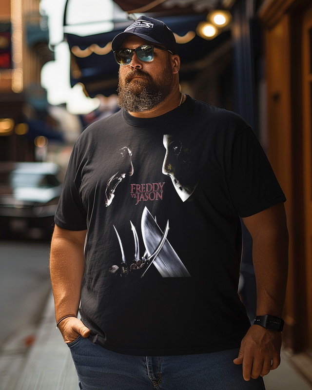Freddy vs Jason Men's Cotton Big & Tall T-shirt