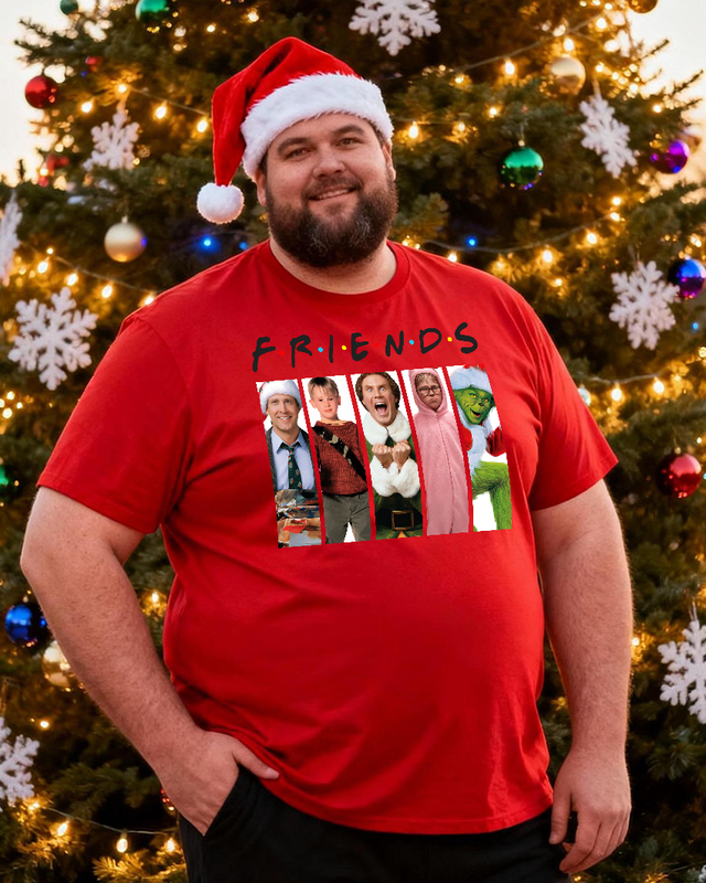 Friends christmas Men's Cotton Big & Tall T-shirt