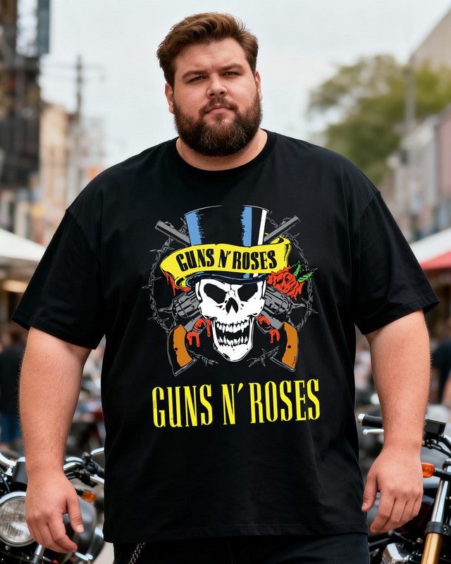 GUNS N ROSES Men's Music Big & Tall 100% Cotton T-Shirt