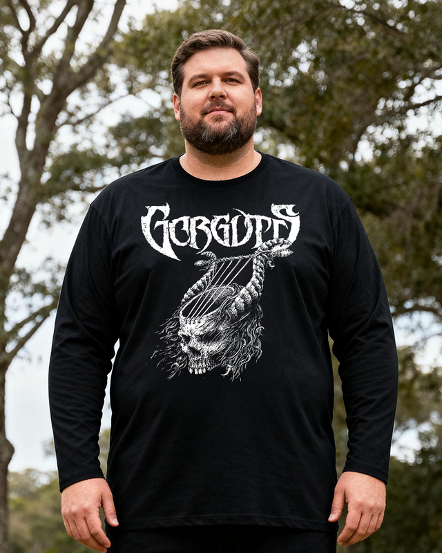 Gorguts Men's Big & Tall Long Sleeve Cotton T-Shirt