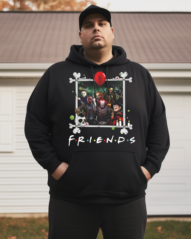 Men's HORROR LEGENDS FRIENDS SPOOF Cotton Big & Tall Hoodie