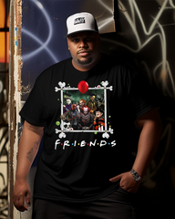 HORROR LEGENDS FRIENDS SPOOF Men's Cotton Big & Tall T-shirt