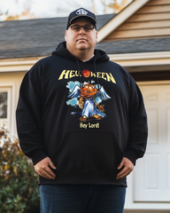 Men's Halloween Scary Pumpkin Cotton Big & Tall Hoodie