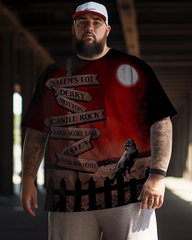Men's Horror Crossroads Plus Size T-Shirt & Short