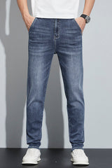 Jean slim extensible classique grande taille pour homme, jean skinny 