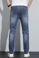 Jean slim extensible classique grande taille pour homme, jean skinny 