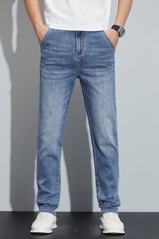 Jean slim extensible classique grande taille pour homme, jean skinny 