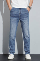 Jean slim extensible classique grande taille pour homme, jean skinny 