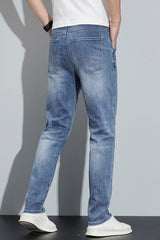 Jean slim extensible classique grande taille pour homme, jean skinny 