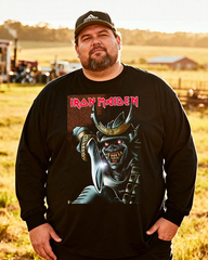 IRON MAIDEN Men's Big & Tall Long Sleeve Cotton T-Shirt