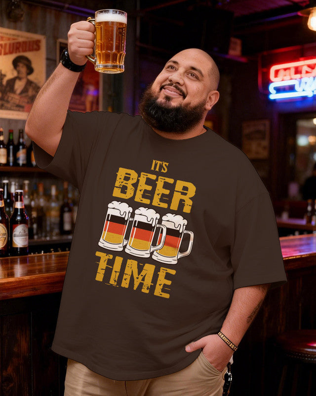 IT'S BEER TIME Men's Plus Size Short Sleeve T-Shirt