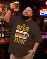 IT'S BEER TIME Men's Plus Size Short Sleeve T-Shirt