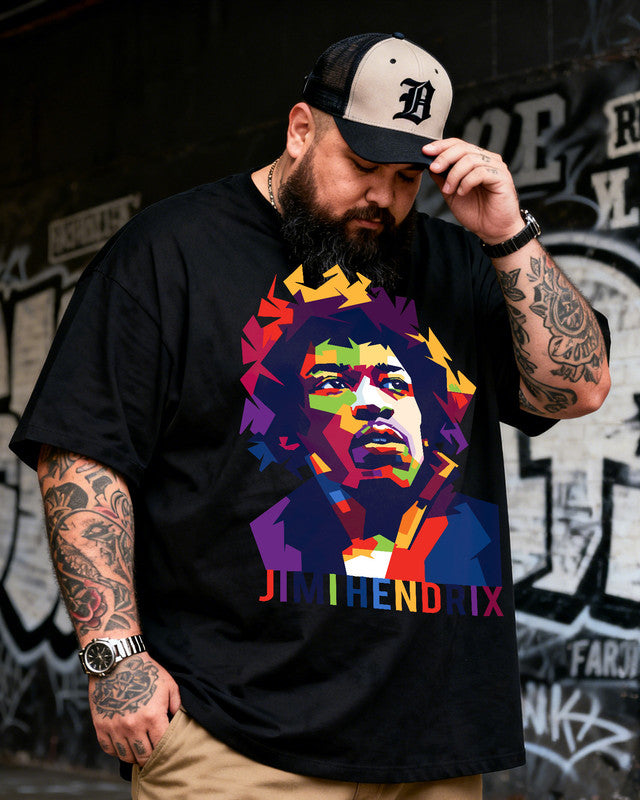 J HENDRIX Men's Music Big & Tall 100% Cotton T-Shirt