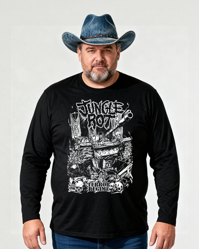 JUNGLE ROT Men's Big & Tall Long Sleeve Cotton T-Shirt