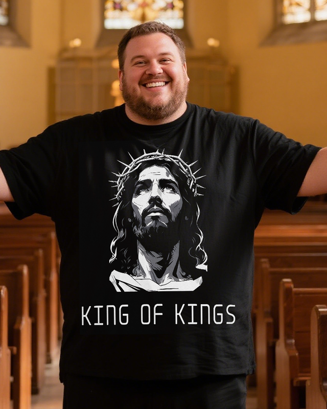 Jesus KING of KINGS Men's Plus Size Short Sleeve T-Shirt