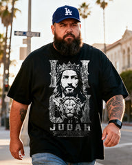 Jesus Lion of Judah Men's Plus Size Short Sleeve T-Shirt