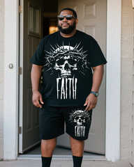 Jesus Men's Plus Size T-Shirt & Shorts Set
