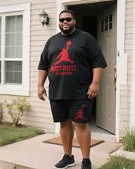 Just do it...tomorrowt Men's Plus Size T-Shirt & Shorts Suit